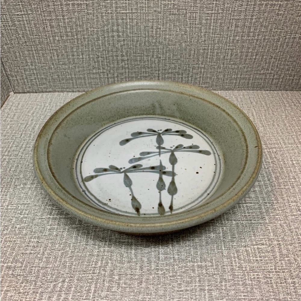 Vintage Emerson Creek Pottery Deep Dish Pie Plate Dragonfly …